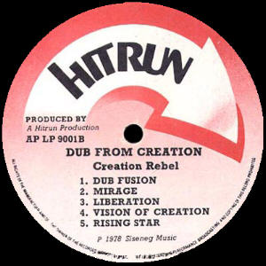 Hitrun LP B-side label