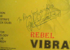 LP back cover signed by AMS