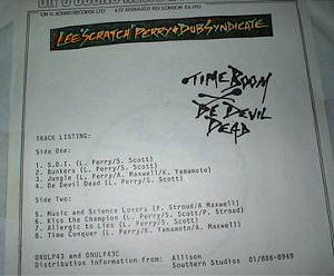 Track listing sheet that came with WL copies of UKLP1