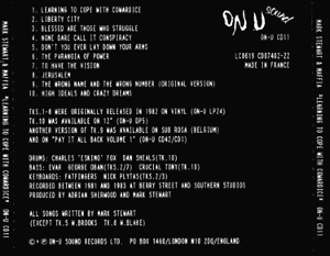UKCD #1 back cover