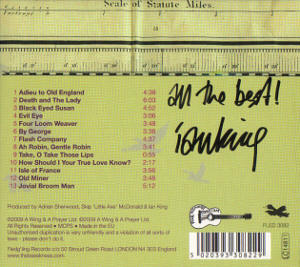 Signed CD back cover