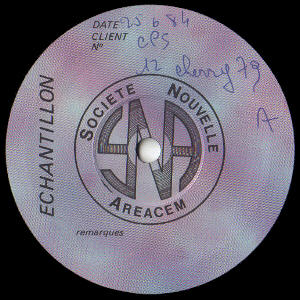 Test press A-side label